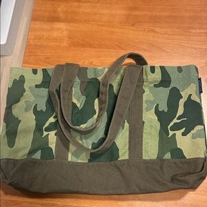 J. Crew Factory Green Camouflage Tote Bag
